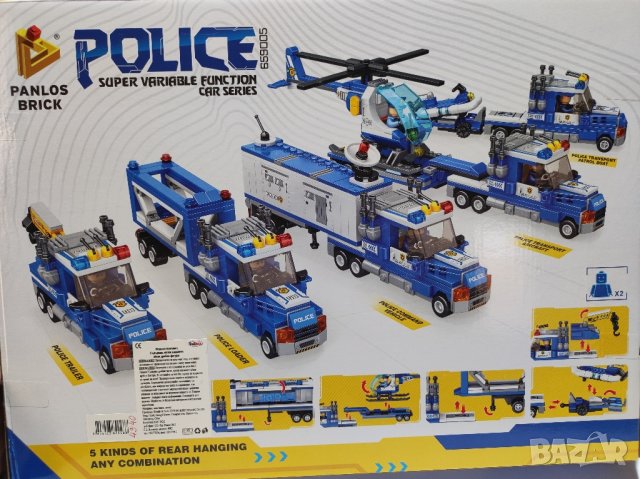 Образователна игра конструктор "Police", тип лего, 658 части, снимка 2 - Конструктори - 44369641