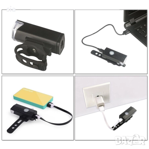 Фар за колело и стоп светлина, LED, черен, снимка 2 - Аксесоари за велосипеди - 44488376