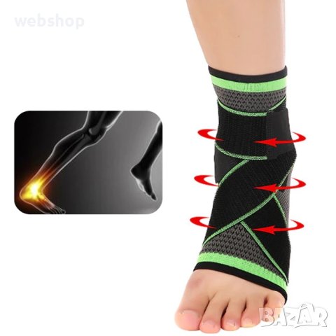 ЕЛАСТИЧНА ОРТЕЗА ЗА ГЛЕЗЕН С ЕЛАСТИЧНИ ФИКСИРАЩИ ЛЕНТИ, снимка 1