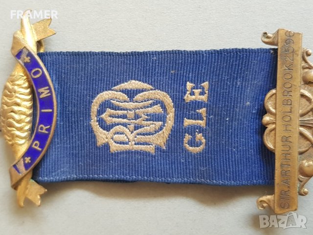 Сребърен 1920 емайл Медал Орден Масонски Англия Бирмингам, снимка 5 - Антикварни и старинни предмети - 42484556