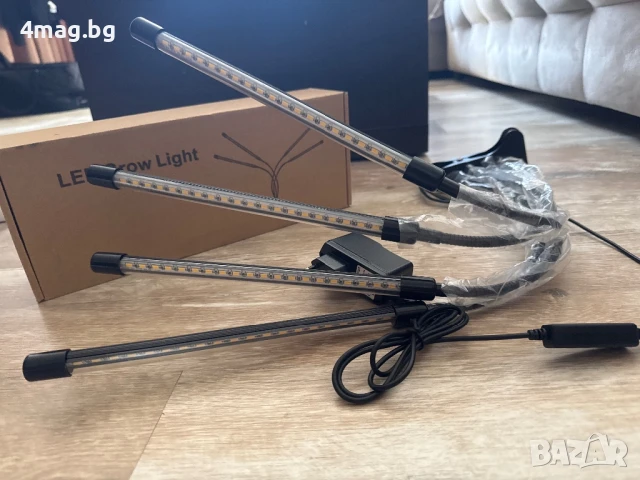 LED лампа за отглеждане на растения с 4 глави (LED Grow Light), снимка 1