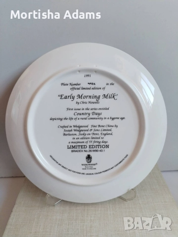 Декоративна чиния- костен порцелан , снимка 2 - Колекции - 52788016