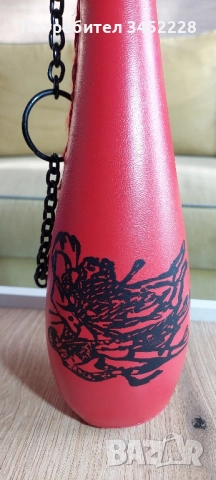 бутилка облечена с кожа за ценители отлична , снимка 3 - Антикварни и старинни предмети - 51703266