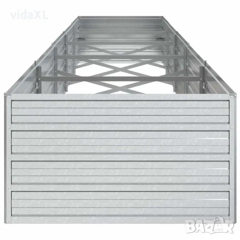 vidaXL Повдигната градинска леха, 400x80x45 см, стомана, сребриста, снимка 5 - Саксии и кашпи - 56146600