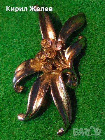 ПОСРЕБРЕНА ФЛОРАЛНА СКЪПОЦЕННА АРТ НУВО СТИЛ СТАРА БРОШКА - ЦВЕТЕ 26815