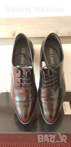 Дамски черни кожени обувки Oxford с връзки Zee Lane 40 номер, снимка 1 - Дамски елегантни обувки - 40872908