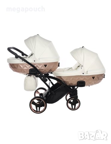 Бебешка количка Junama Mirror Satin Duo Slim 2в1, 3в1 НОВА, снимка 2 - Детски колички - 42081908