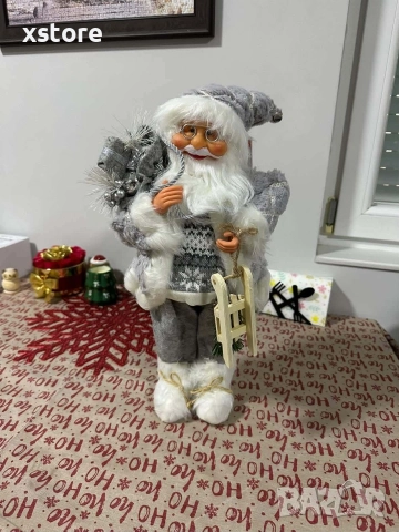 Декоративен Дядо Коледа в сиво – уют, топлина и празничен дух у дома - 50 см., снимка 3 - Декорация за дома - 52729312