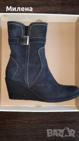 Дамски боти на платформа Stillo от естествена кожа Набук 39 - нови , снимка 3 - Дамски боти - 42429112