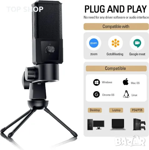 Професионален  кондензаторен USB микрофон  JEEMAK PC23 , снимка 4 - Микрофони - 48804921