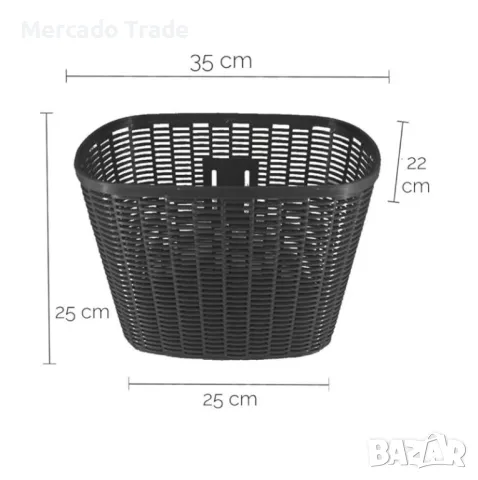 Кошница за велосипед Mercado Trade, Предна, Ситна мрежа, Черен, снимка 2 - Аксесоари за велосипеди - 49881597