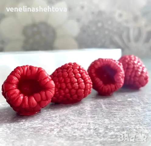 6 броя 3D малини силиконов молд шоколад свещи гипс смола фондан за декорация на торта мъфини , снимка 2 - Форми - 53853998