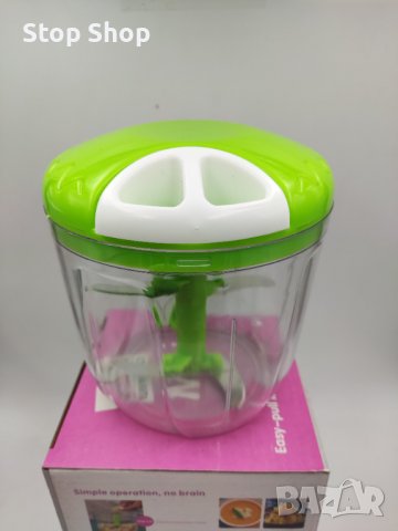 Ръчен чопър EDAR, 3 ножа, С кабел, Зелен/Бял, снимка 3 - Аксесоари за кухня - 42167495