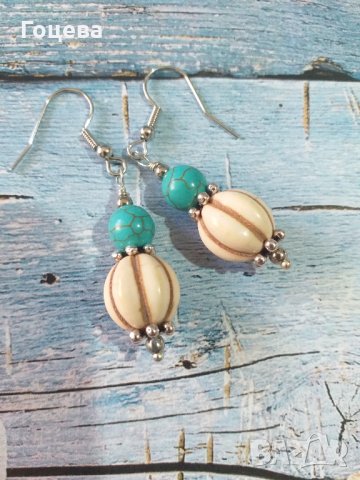 Красив Тюркоазен комплект Бохо бижута , снимка 5 - Бижутерийни комплекти - 34640733
