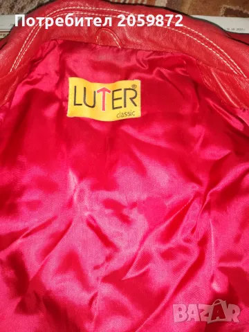 Червено кожено яке, снимка 2 - Якета - 48804085