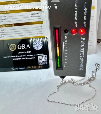 Сребърно колие с мойсанит (Диамант) 0.5 карата, снимка 12 - Колиета, медальони, синджири - 52619349