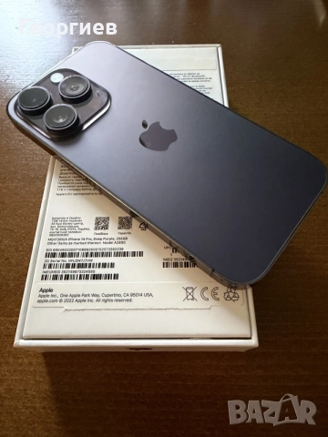 Смартфон Apple iPhone 14 Pro, 256 GB, Deep Purple - Като нов, снимка 2 - Apple iPhone - 55911589