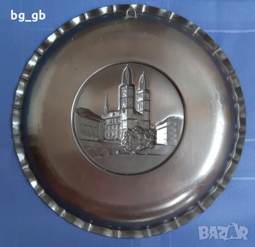 Колекционерска медна чиния ZURICH - GROSSMUNSTER, снимка 2 - Декорация за дома - 35755964
