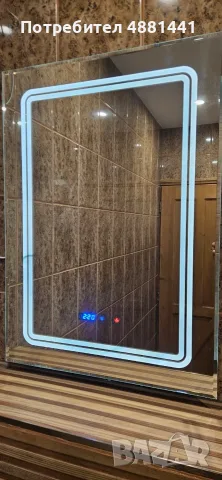 Огледало за баня Inter Ceramic ICL 1791 – LED, нагревател, часовник, 50×70 см., снимка 3 - Огледала - 55742803