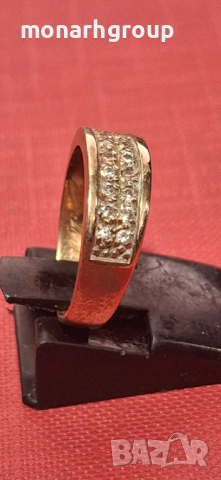 Златен пръстен / С надпис /, снимка 4 - Пръстени - 51997897