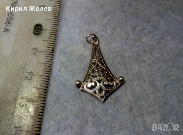 СТАРИНЕН АЖУРЕН ФЛОРАЛЕН СРЕБЪРЕН ПЕНДАНТ СРЕБРО ВИСОКА ПРОБА ХУДОЖЕСТВЕНА РЪЧНА ИЗРАБОТКА 48936, снимка 7 - Антикварни и старинни предмети - 49757316