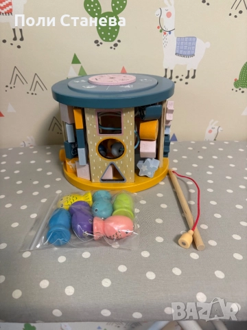 11 в 1 Дървен Монтесори интерактивен куб, снимка 6 - Образователни игри - 52612483