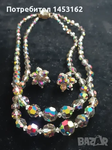 Старинно чешко колие с обеци