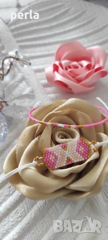 Ръчно изработена гривна "Pink Love", снимка 2 - Гривни - 44337495