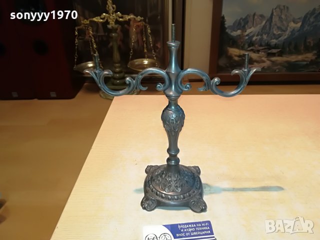 свещник за 3 свещи 23х21х10см внос франция 1208211047, снимка 5 - Антикварни и старинни предмети - 33794049