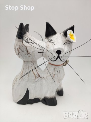 Котки дърворезба Индонезия ръчно изработени , снимка 3 - Декорация за дома - 41384563