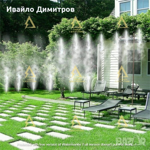 Охлаждаща система за тераса или градина Palmonix, Водна пара, 10 Накрайника, 10 м Маркуч, Черен жълт, снимка 1