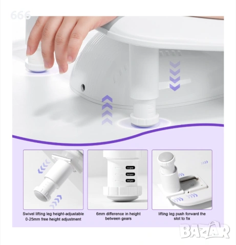 Подложка за ръце за маникюр, buyya, ергономичен U-образен дизайн, регулируема височина, бяла, снимка 5 - Други стоки за дома - 53212246