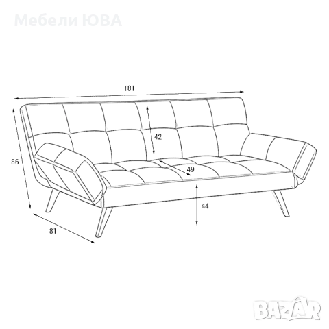 Разтегателен диван Жан, снимка 5 - Дивани и мека мебел - 56067348