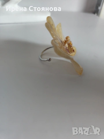 Регулируем пръстен с естествен цвят на орхидея , снимка 10 - Пръстени - 53738081