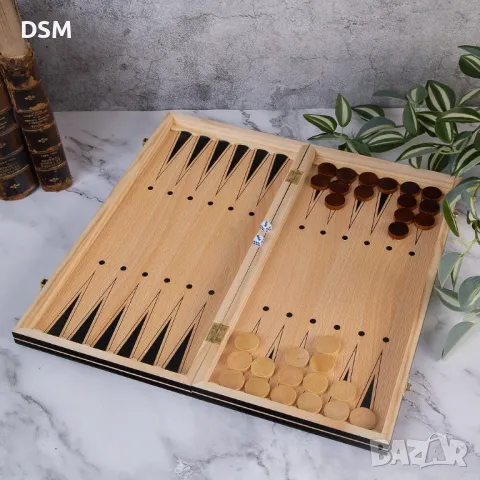 Нов Дървен Шах / Табла /Дървени Фигури /Настолна Игра - 30см, снимка 3 - Шах и табла - 48581711