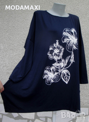 3XL/4XL Нова туника Azra с цвете , снимка 4 - Блузи с дълъг ръкав и пуловери - 36242138
