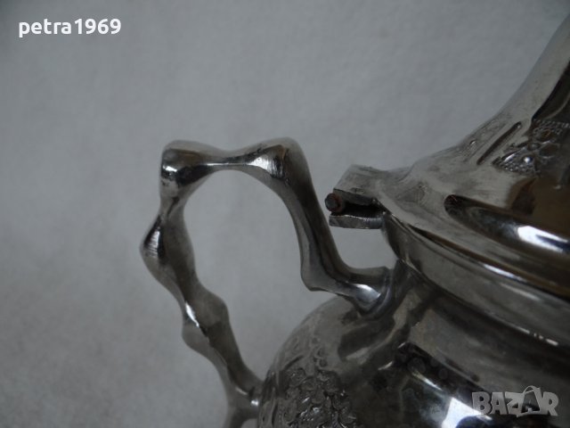 Посребрен чайник с маркировка, снимка 4 - Антикварни и старинни предмети - 41584172