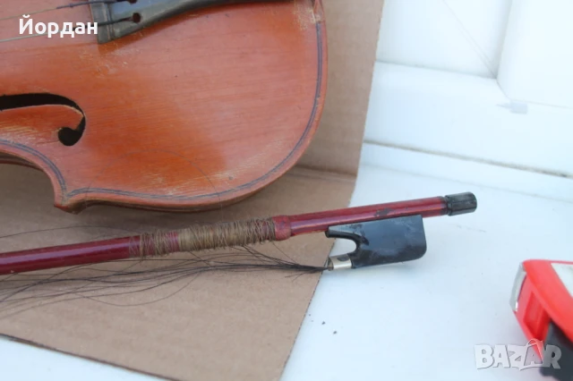 Стара цигулка с лък , снимка 6 - Струнни инструменти - 50565604