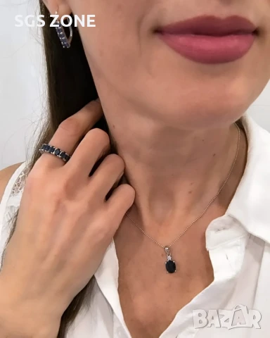 Обеци сребро 925 с естествен РУБИН, САПФИР, ИЗУМРУД