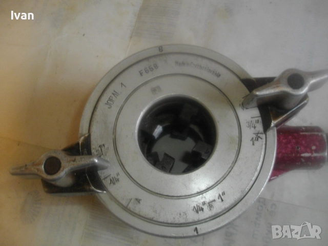 Чехословашка резбонарезна алуминиева винторезка JOPAL 1 до 1" плашка пафта винторез с ножове 1" цол, снимка 5 - Други инструменти - 52720695