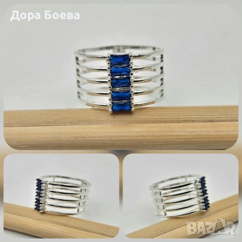 Сребърен пръстен: "Скай", снимка 3 - Пръстени - 52682016