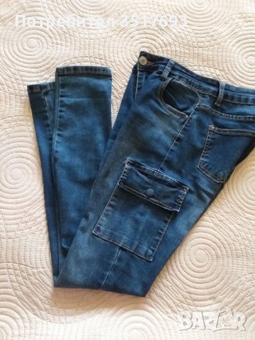 Дамски карго дънки slim S / M странични джобове , снимка 3 - Дънки - 38628467