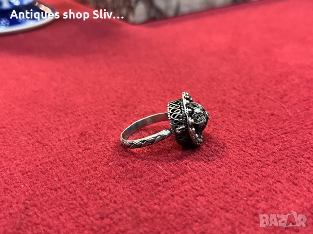 Уникален сребърен пръстен филигран СБХ. №3318, снимка 4 - Антикварни и старинни предмети - 39344863