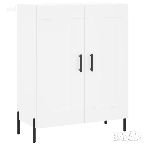 vidaXL Сайдборд, бял, 69,5x34x90 см, инженерно дърво
