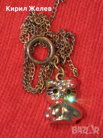 ПОЗЛАТЕНО СЛАДКО КОТЕНЦЕ с ЦИРКОНИ ЕМАЙЛ АРТ ВИСУЛКА ПЕНДАНТ ФИГУРКА 24752, снимка 2 - Колиета, медальони, синджири - 34485931