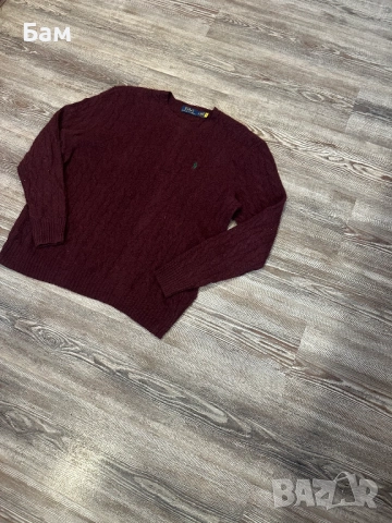 Мъжко!Polo Ralph Lauren Cable Knit Wool Cashmere Jumper размер Л, снимка 3 - Пуловери - 53010987