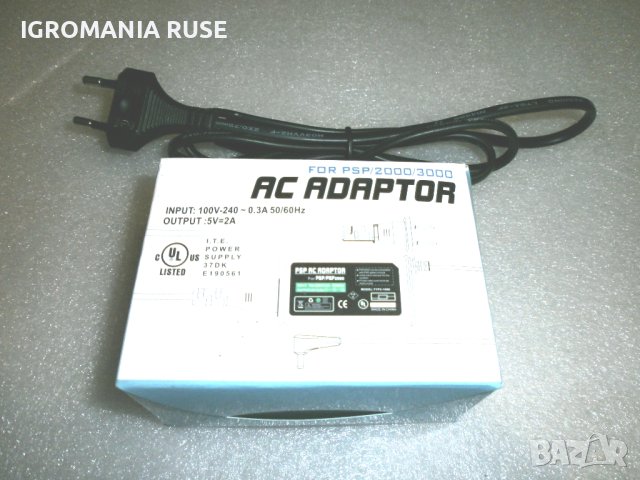 SONY PSP AC ADAPTOR MODEL 2000 3000 ПСП адаптер зарядно, снимка 1 - Аксесоари - 41581108