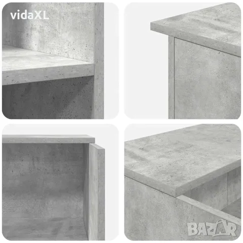 vidaXL Приемно бюро, бетонно сиво, 100x50x103,5 см, инженерно дърво, снимка 8 - Бюра - 56147065