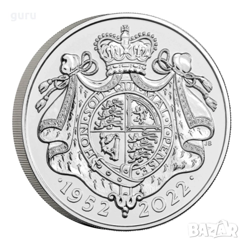 МОНЕТА ОТ 5 ПАУНДА – КРАЛИЦА ЕЛИЗАБЕТ II- КРАЛСКИ МОНЕТЕН ДВОР 2022г. ПЛАТИНЕН ЮБИЛЕЙ, снимка 3 - Нумизматика и бонистика - 52576478