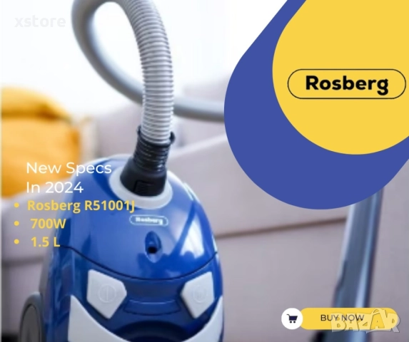 Прахосмукачка с торба Rosberg, 700W, 1.5 L, Аксесоари, снимка 2 - Прахосмукачки - 52796165